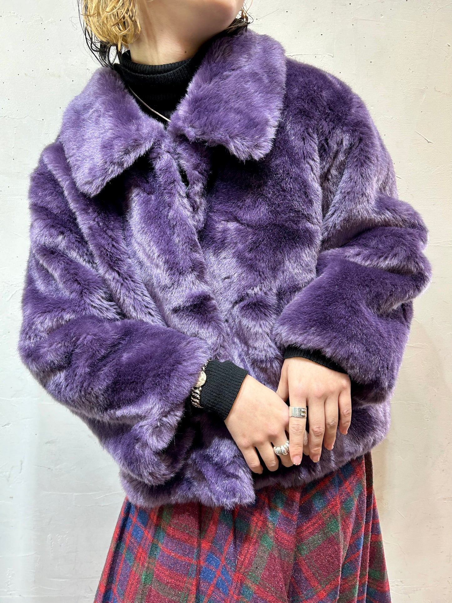 Vintage Reversible Eco Fur Coat [L25845]