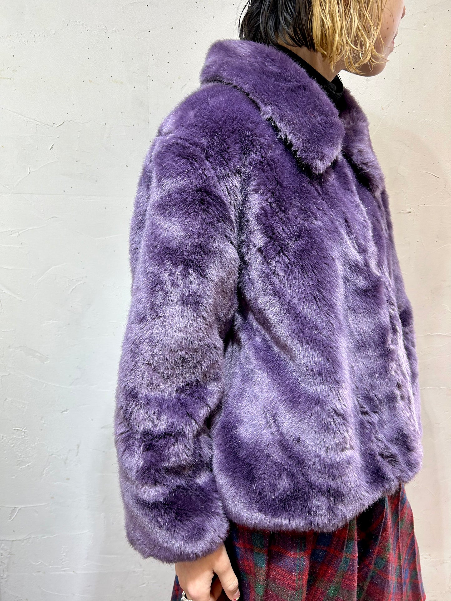 Vintage Reversible Eco Fur Coat [L25845]