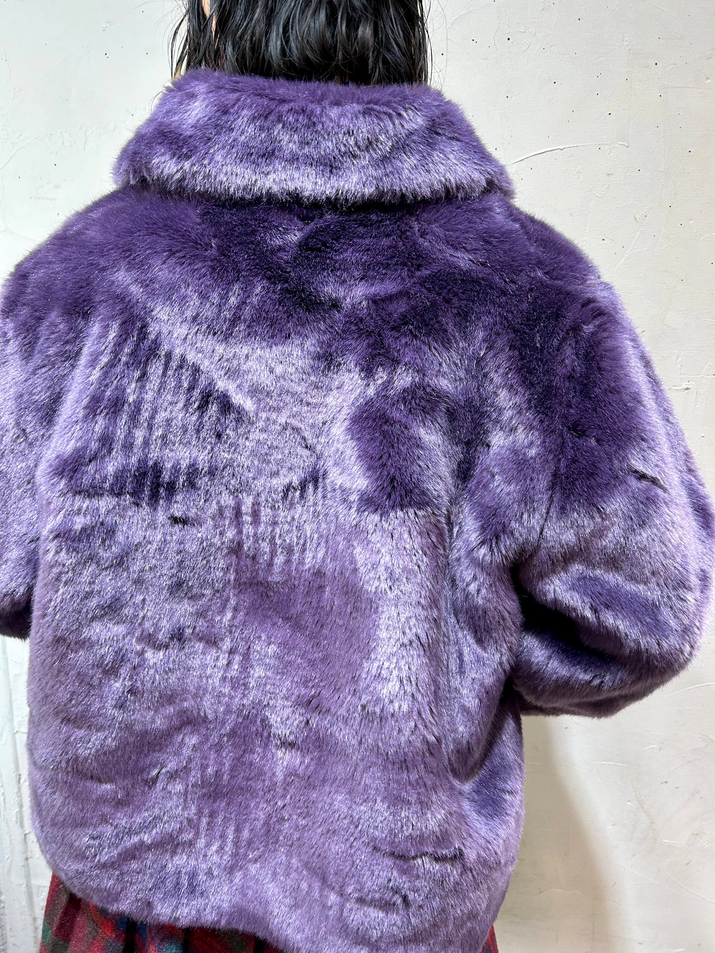 Vintage Reversible Eco Fur Coat [L25845]