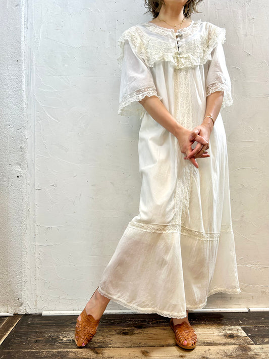 Vintage White Dress MADE IN ITALY [F27582]