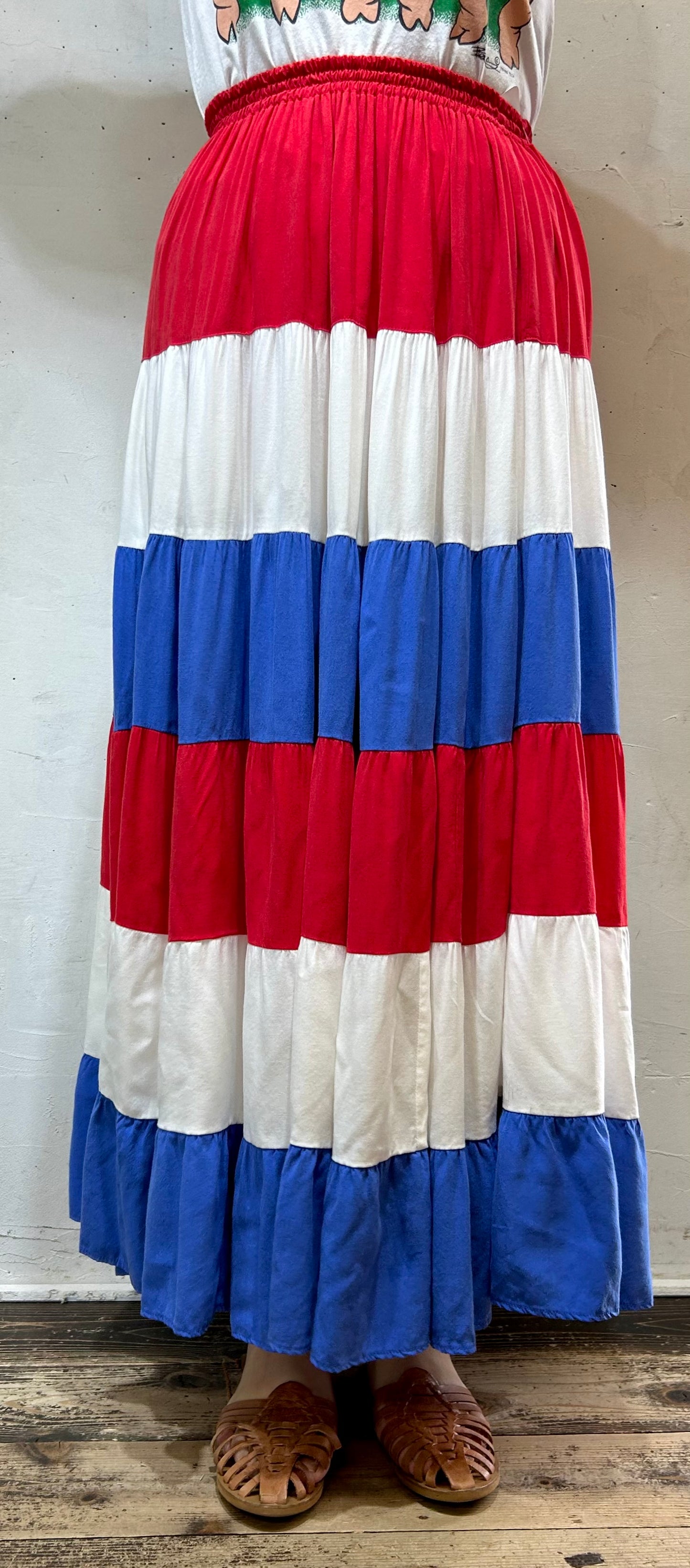 Vintage Tiered Skirt MADE IN USA [E27144]