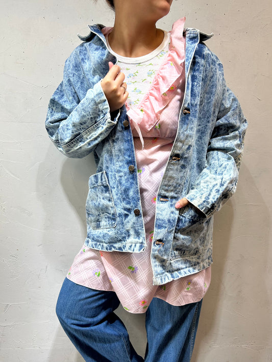 Vintage Chemical Denim Jacket 〜CLIQUE JEANS〜 [C26557]