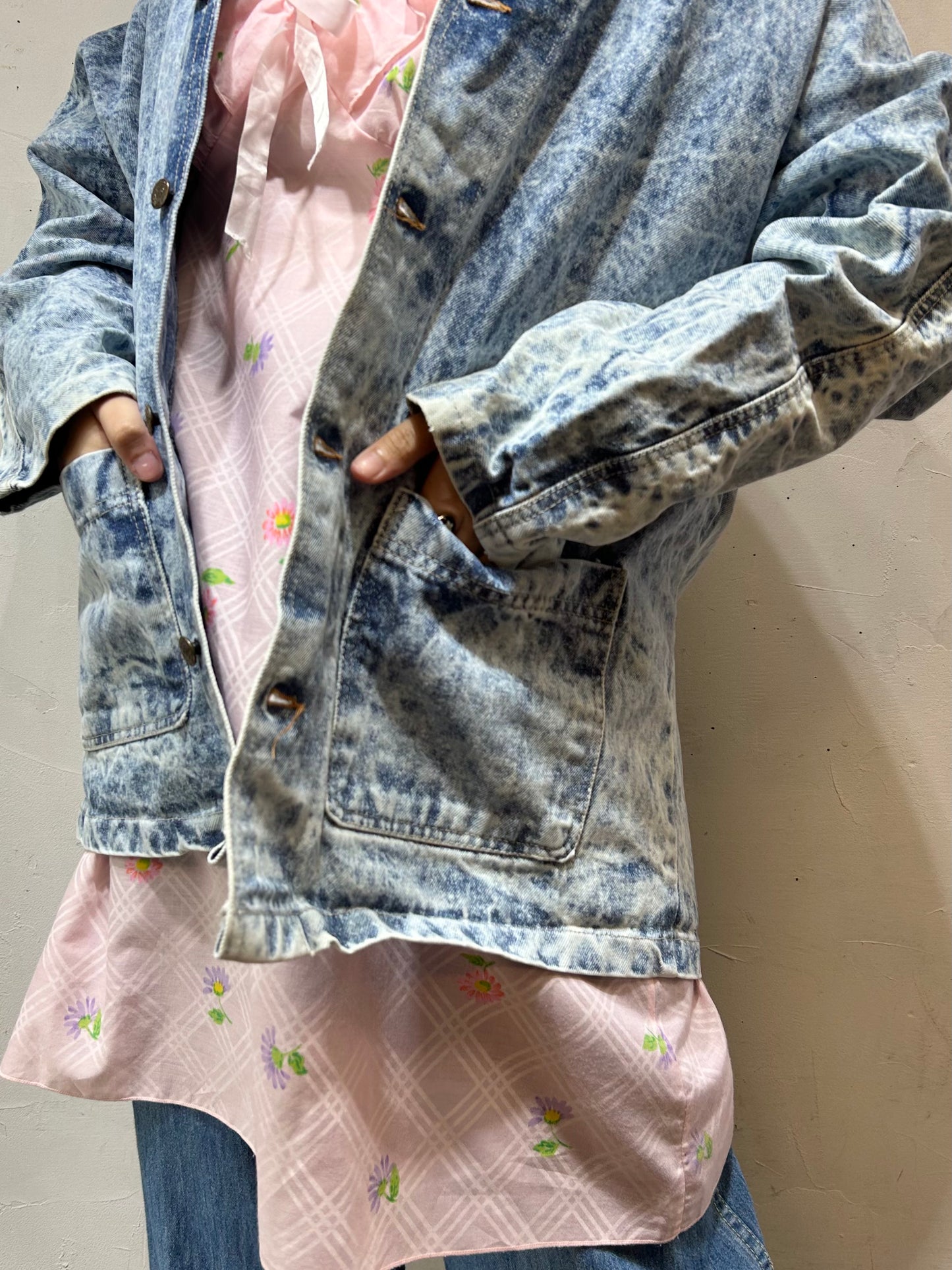 Vintage Chemical Denim Jacket 〜CLIQUE JEANS〜 [C26557]