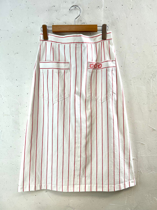 Vintage White Denim Skirt [E30210]