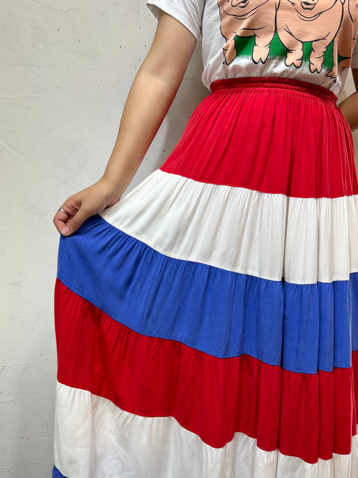 Vintage Tiered Skirt MADE IN USA [E27144]