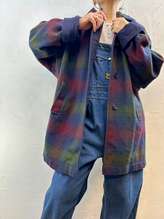 Vintage Plaid Coat [J28688]