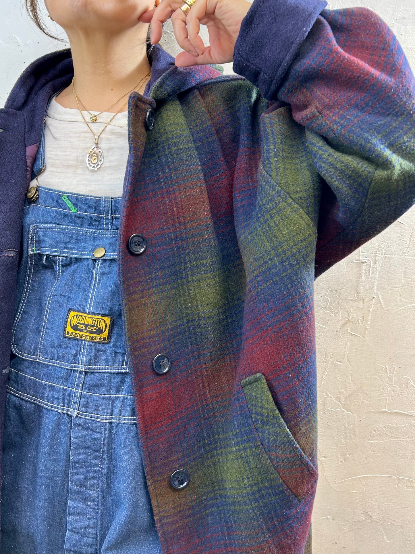 Vintage Plaid Coat [J28688]