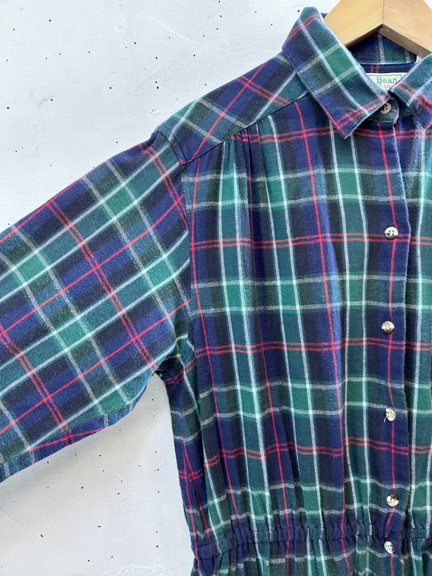 Vintage Plaid Dress 〜L.L.Bean〜 MADE IN USA [L29126]
