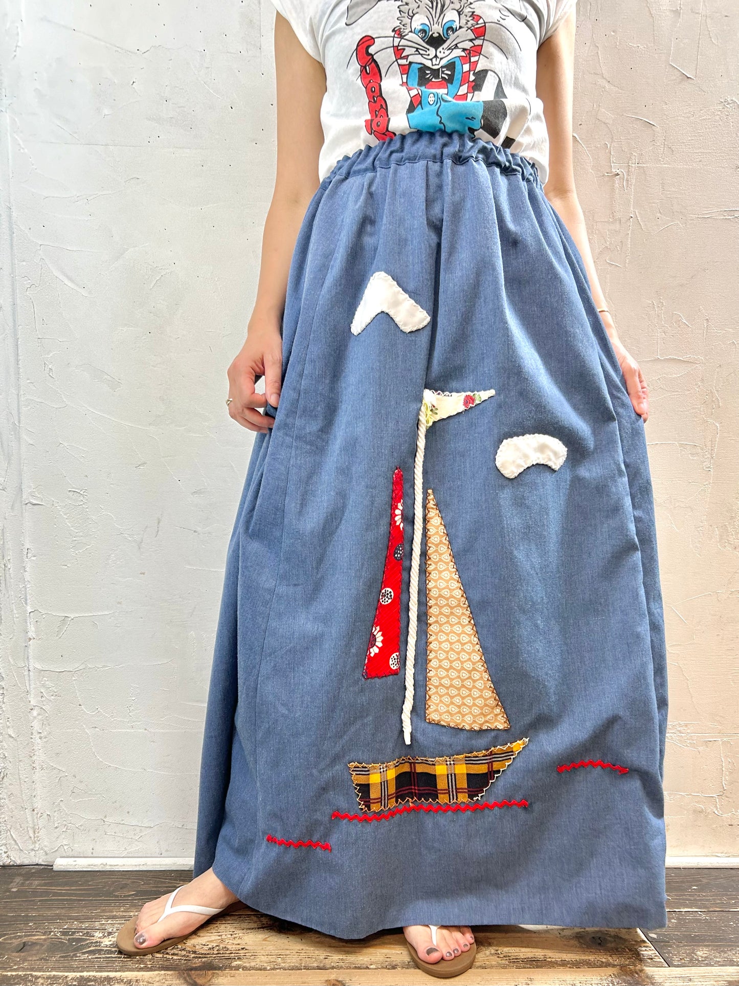 '70s Vintage Patch Skirt [G27905]