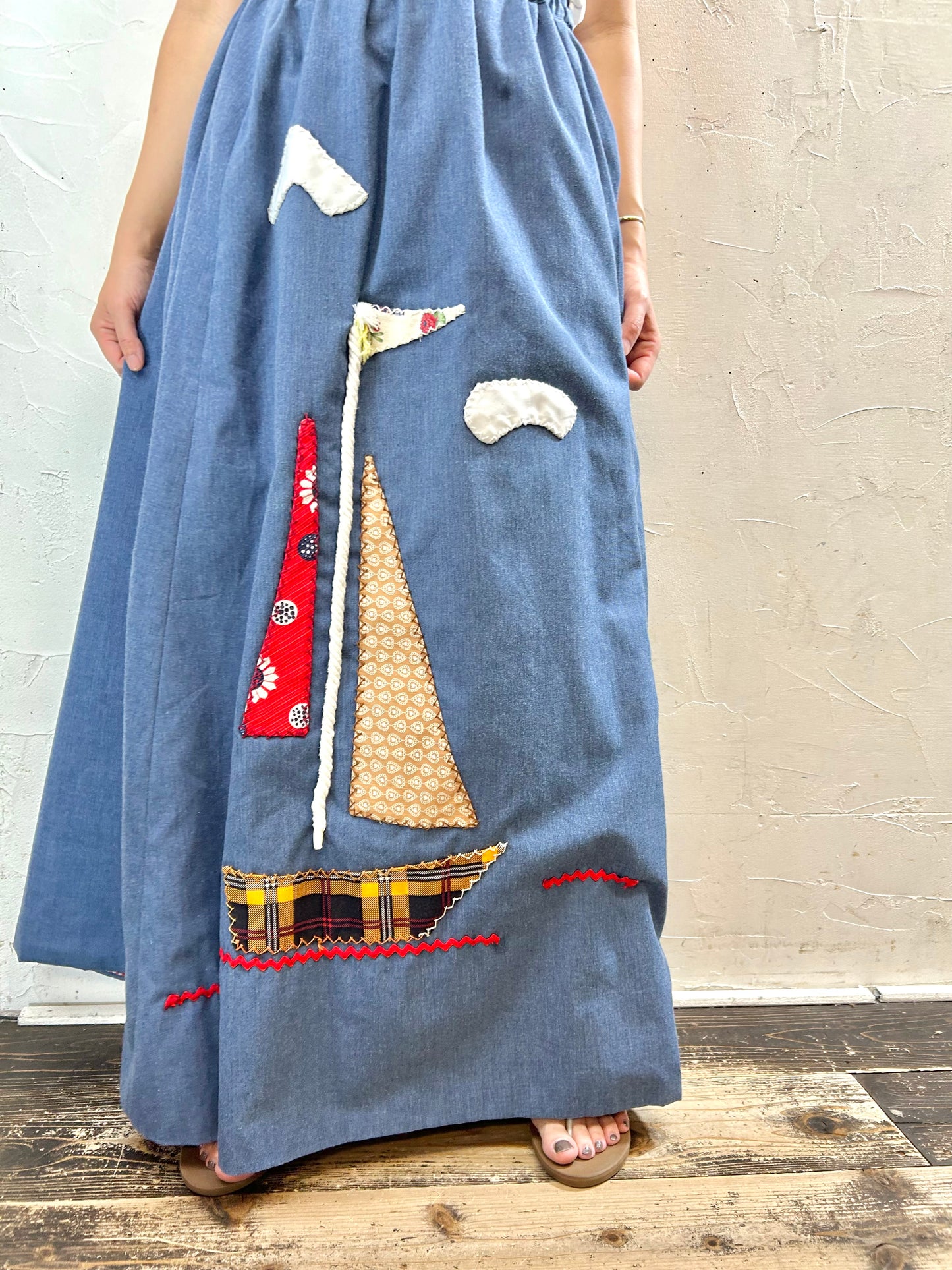 '70s Vintage Patch Skirt [G27905]