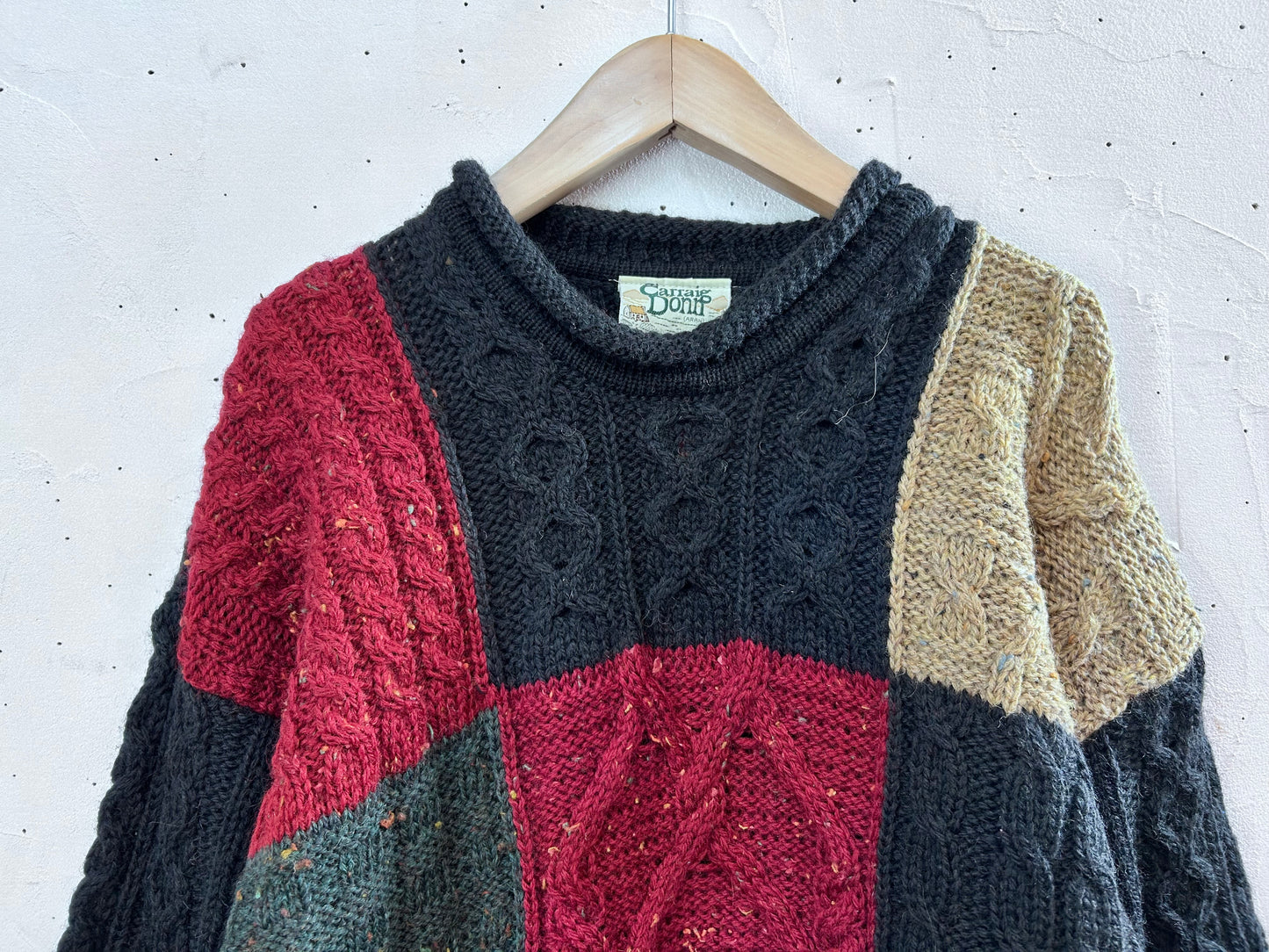 Vintage Patchwork Aran Knit Sweater [L29131]