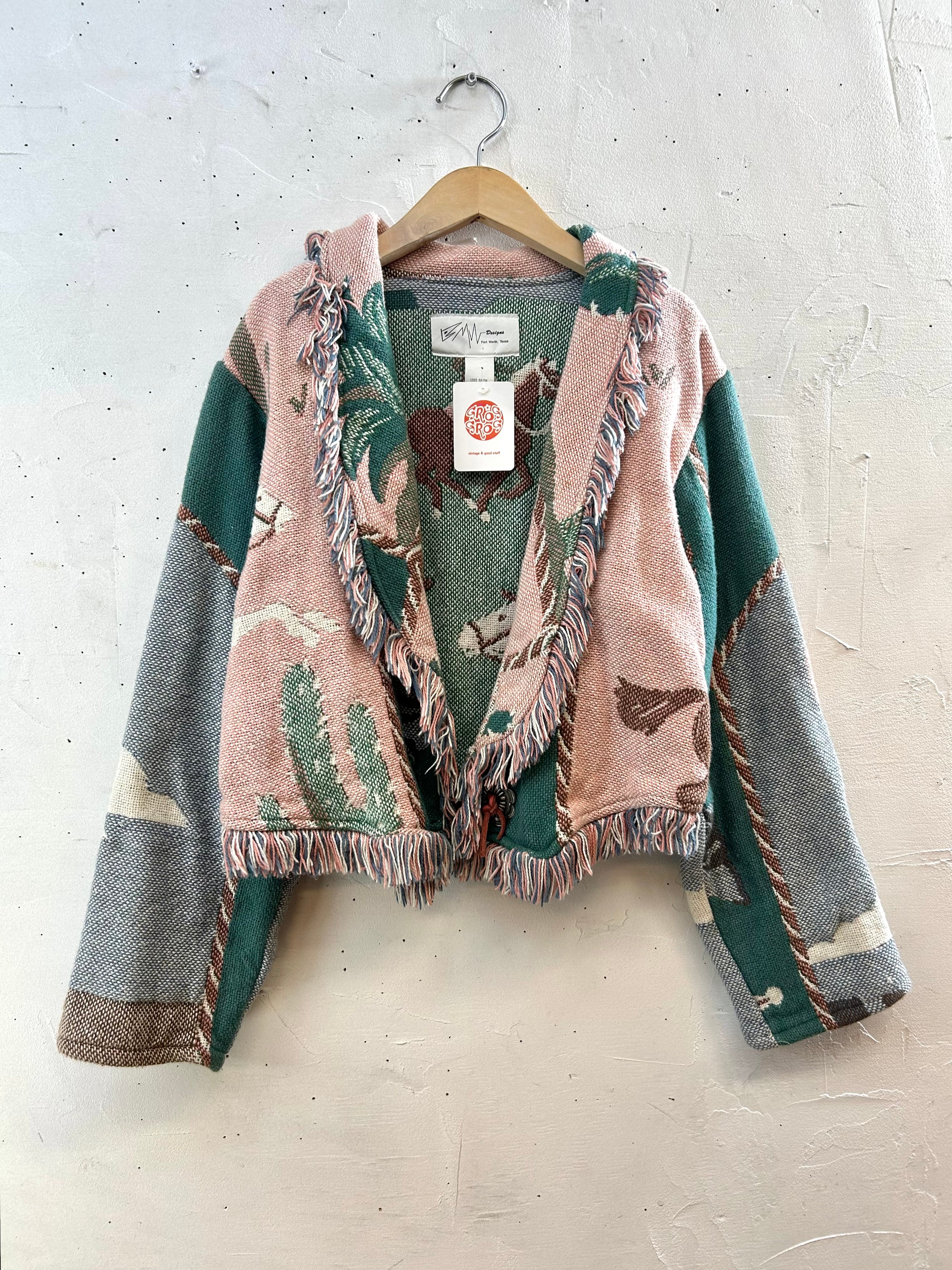 Vintage Fringe Rug Jacket MADE IN USA [I28465] – GROGGROG
