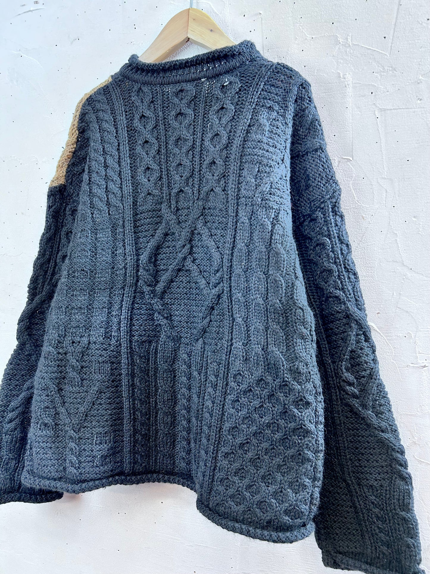 Vintage Patchwork Aran Knit Sweater [L29131]