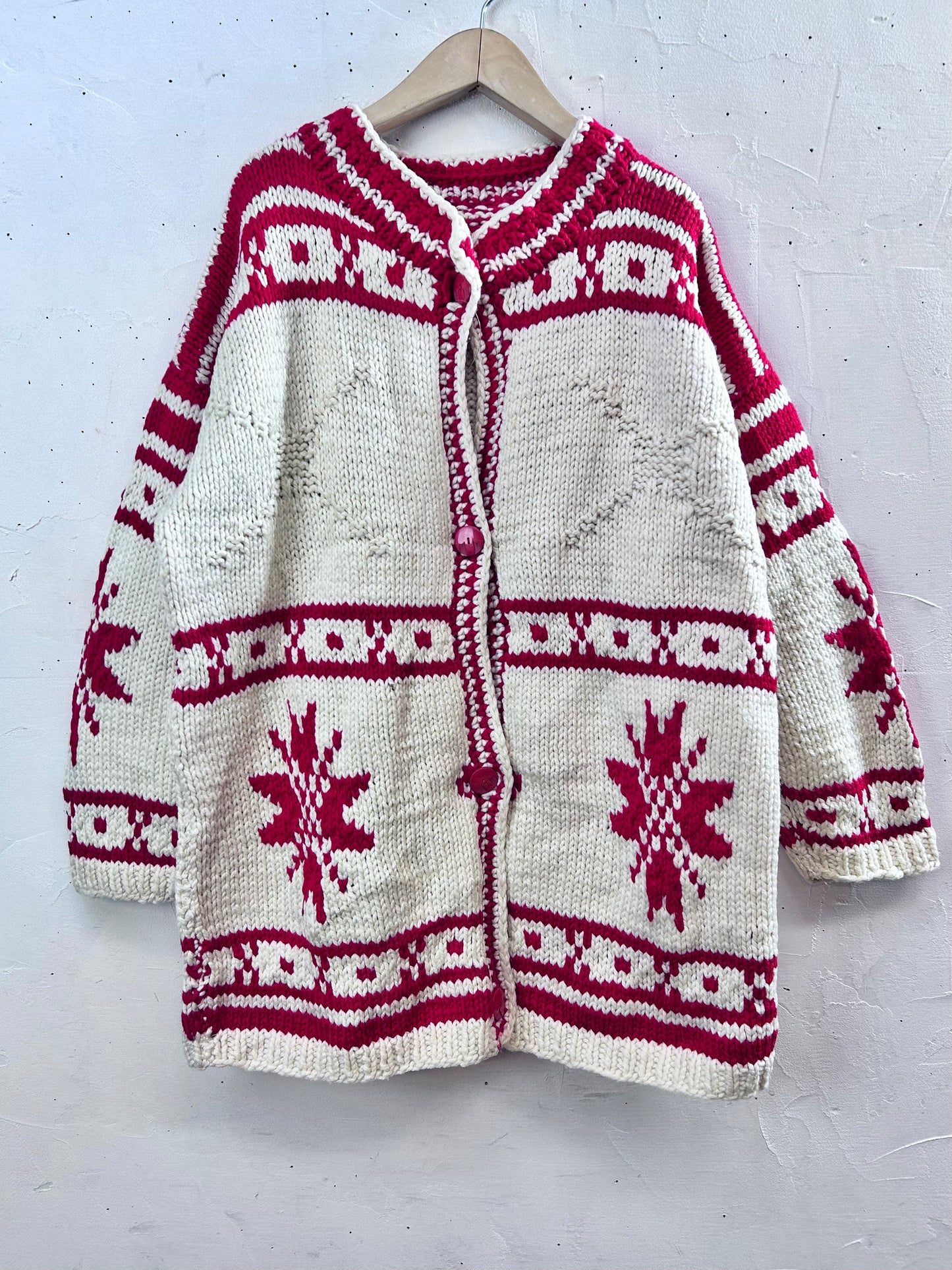 Vintage South American Hand Knit Cardigan [L29134]