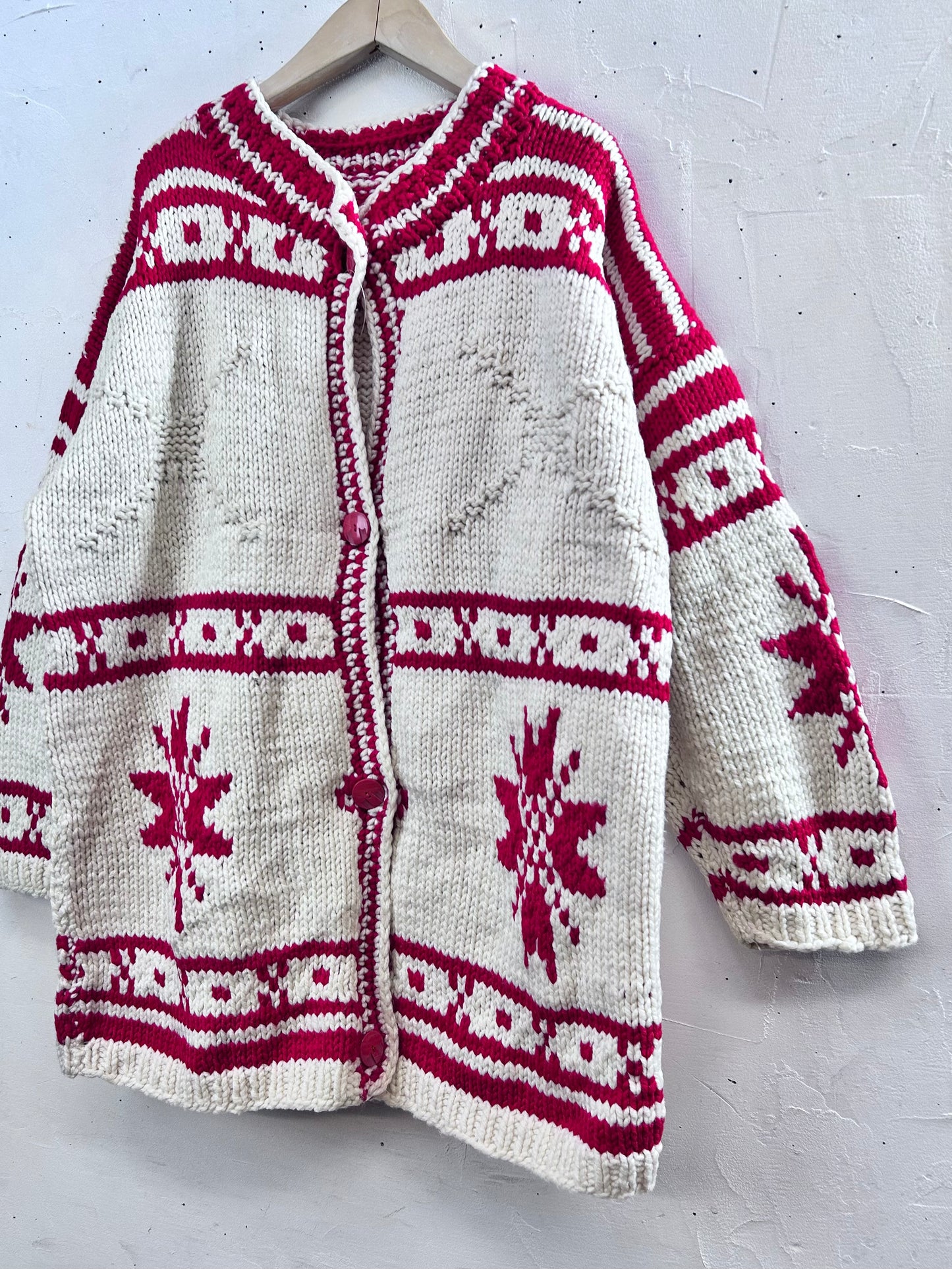 Vintage South American Hand Knit Cardigan [L29134]