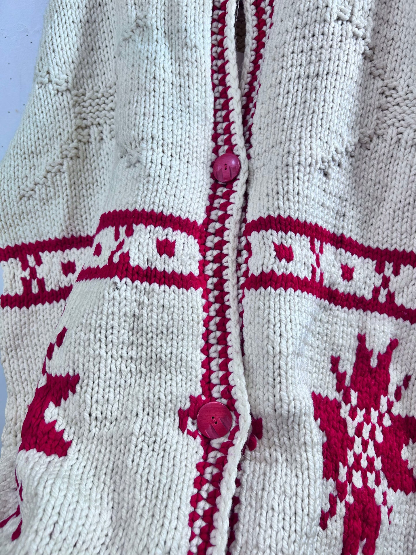 Vintage South American Hand Knit Cardigan [L29134]