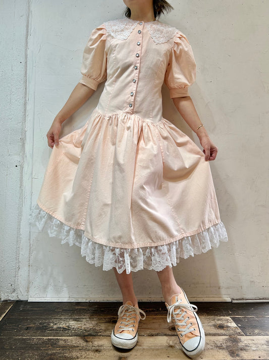 Vintage Cotton Dress MADE IN USA [E27155]