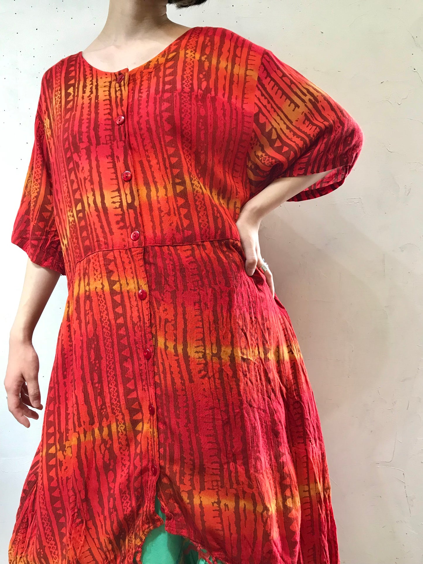 Vintage Indian Rayon Dress [E16441]