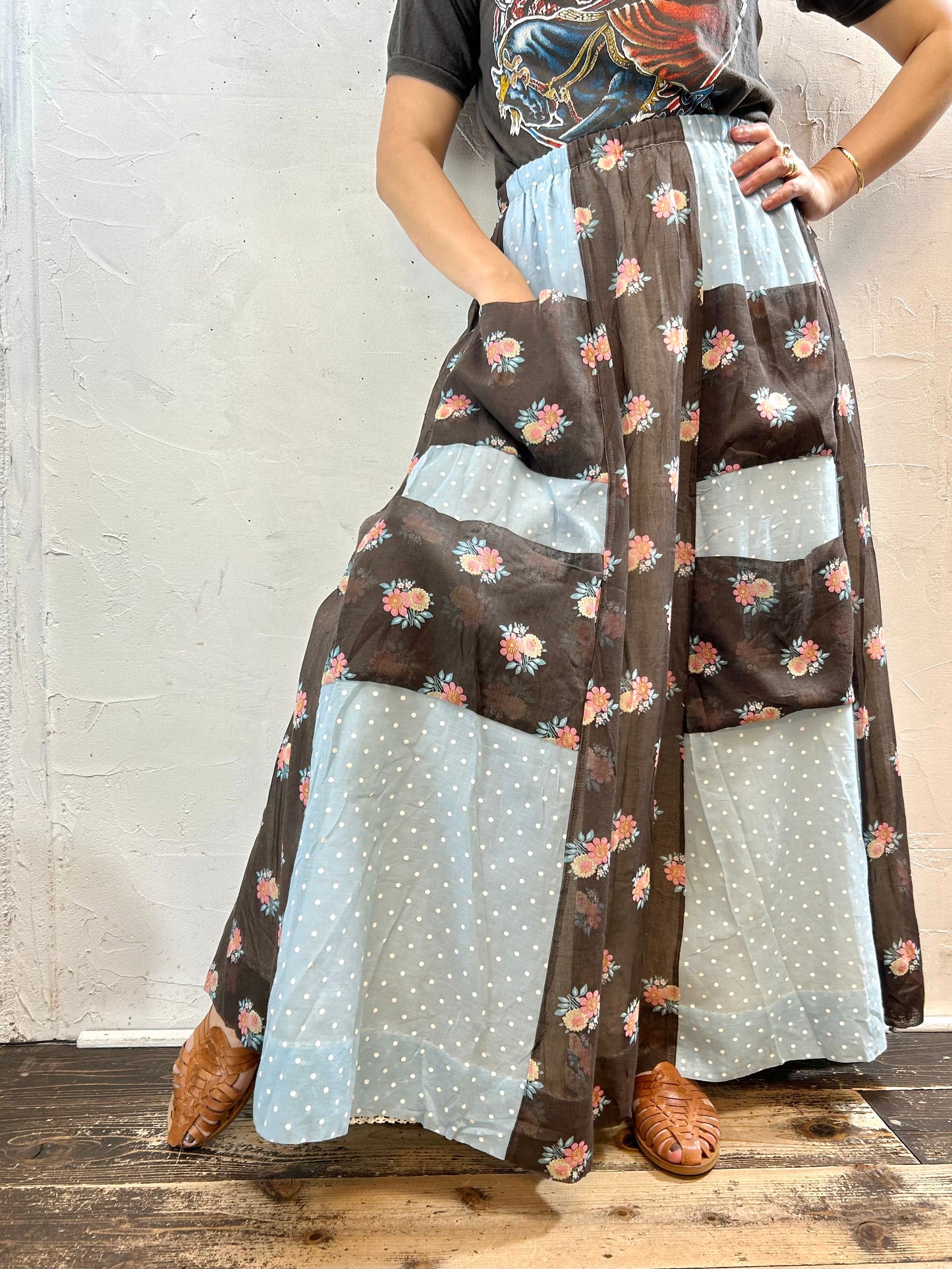 ’70s Vintage Patchwork Skirt 〜Chessa Davis〜 [F27760]