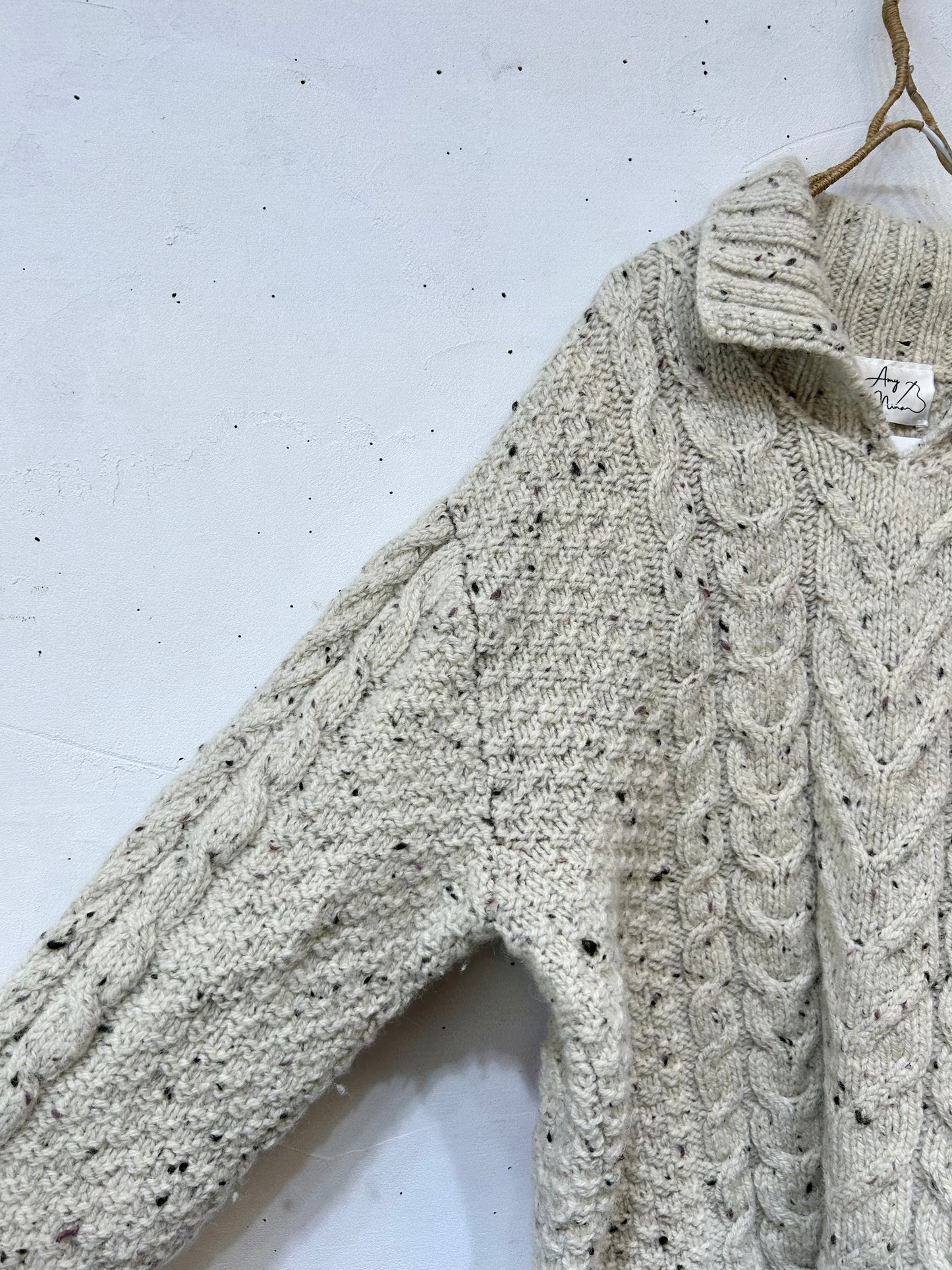 Vintage Bandanna Patch Aran Knit Sweater 〜Amy Nina 〜 [K25635]