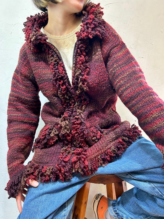 Vintage Hand Knit Sweater MADE IN ECUADOR [J25332]