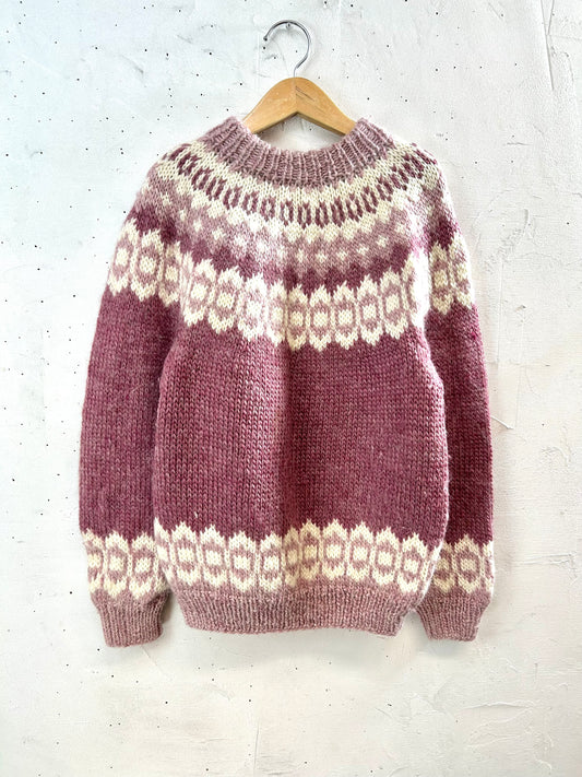 Vintage Hand Knit Sweater MADE IN GREAT BRITAIN [L29141]