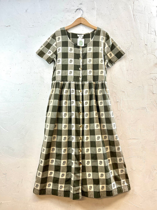 Vintage Cotton Dress MADE IN  INDIA [E30219]