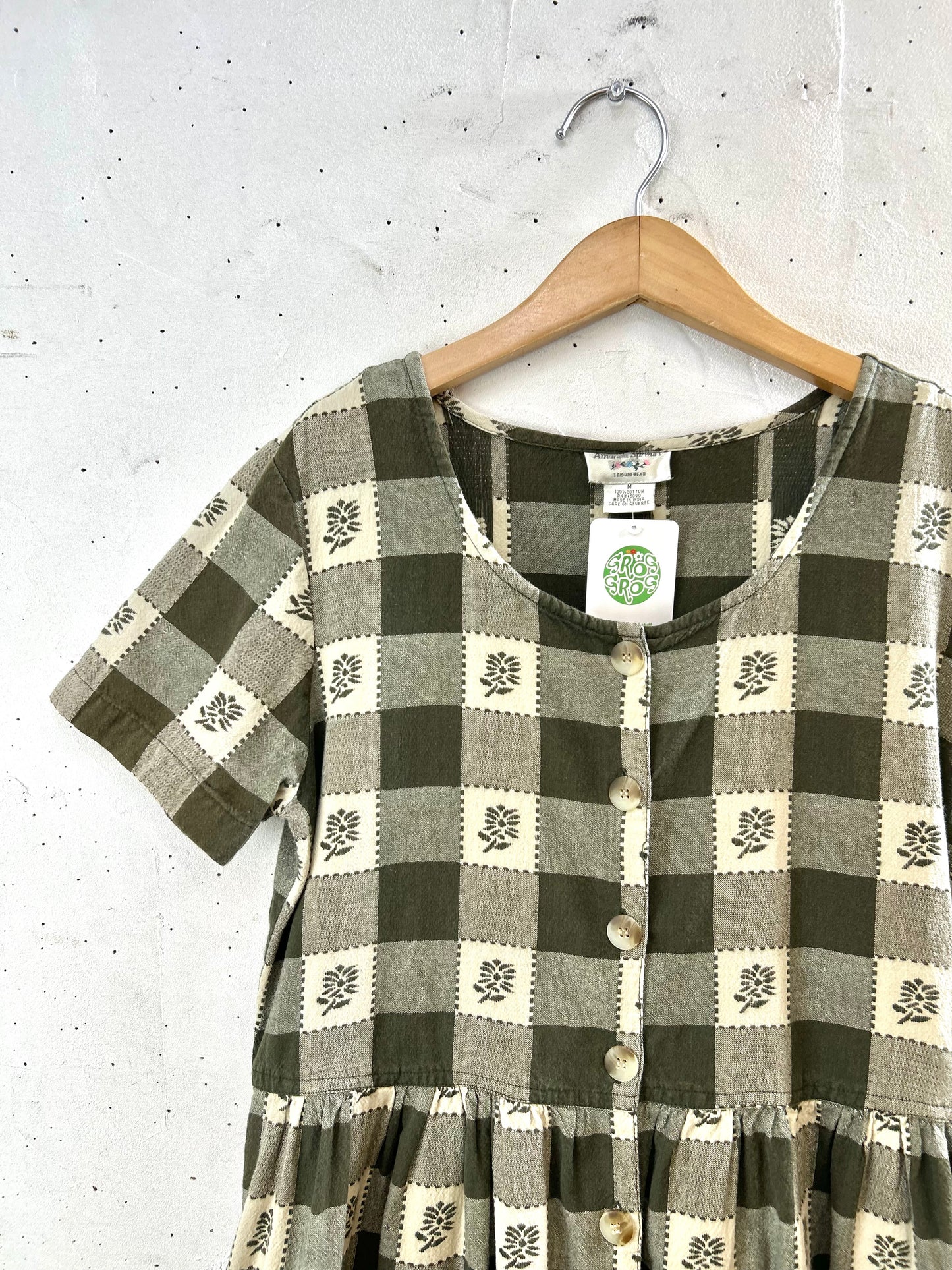 Vintage Cotton Dress MADE IN  INDIA [E30219]