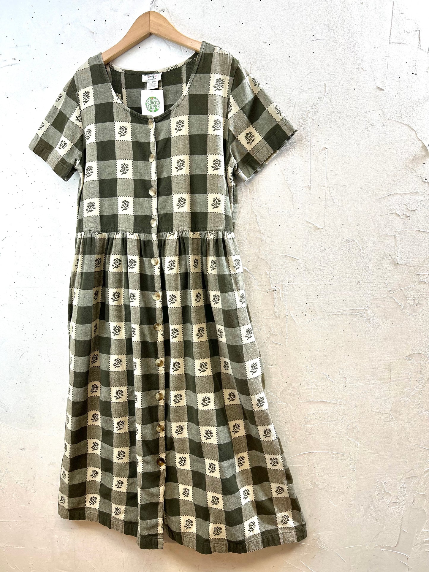 Vintage Cotton Dress MADE IN  INDIA [E30219]