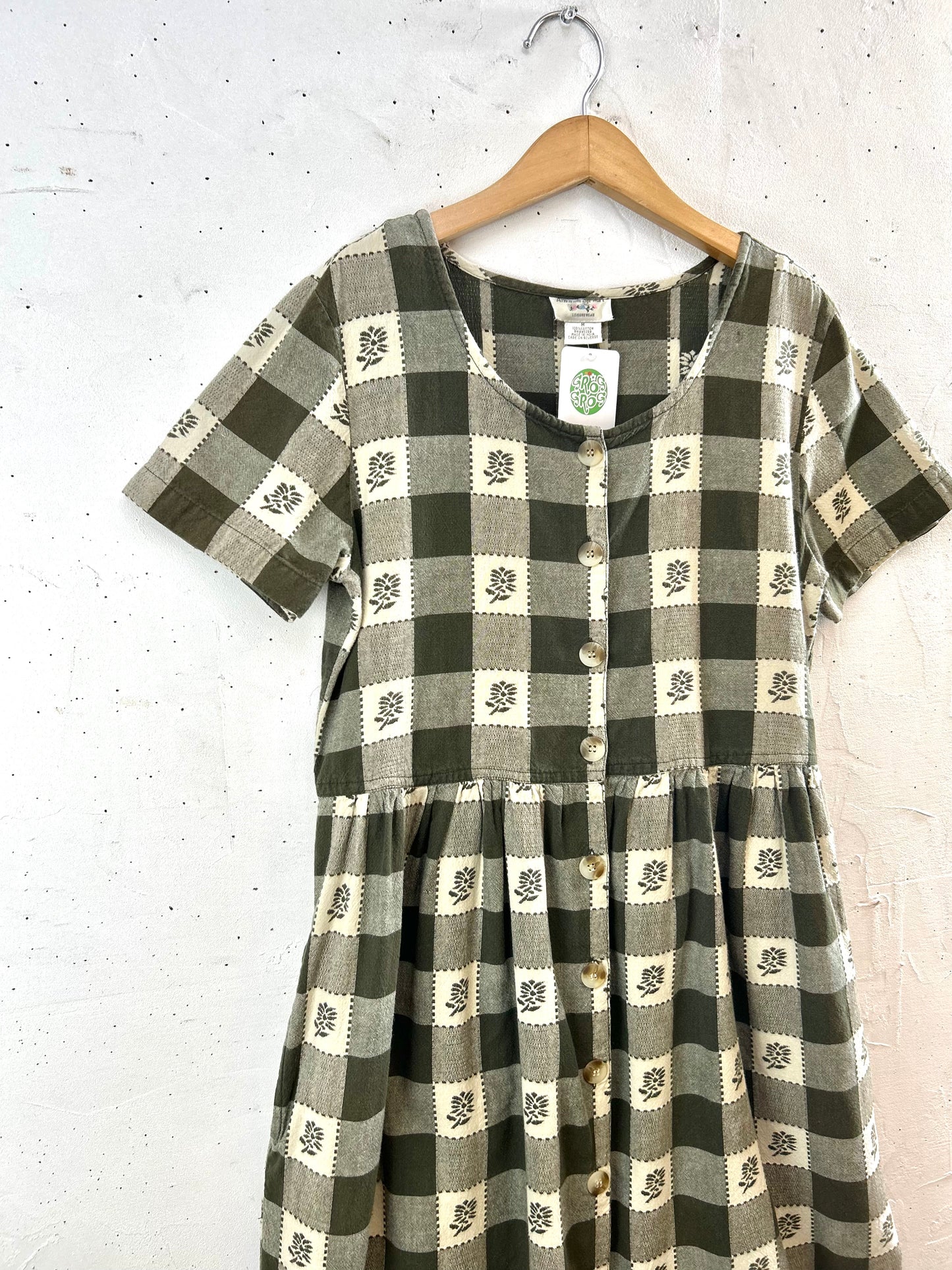 Vintage Cotton Dress MADE IN  INDIA [E30219]