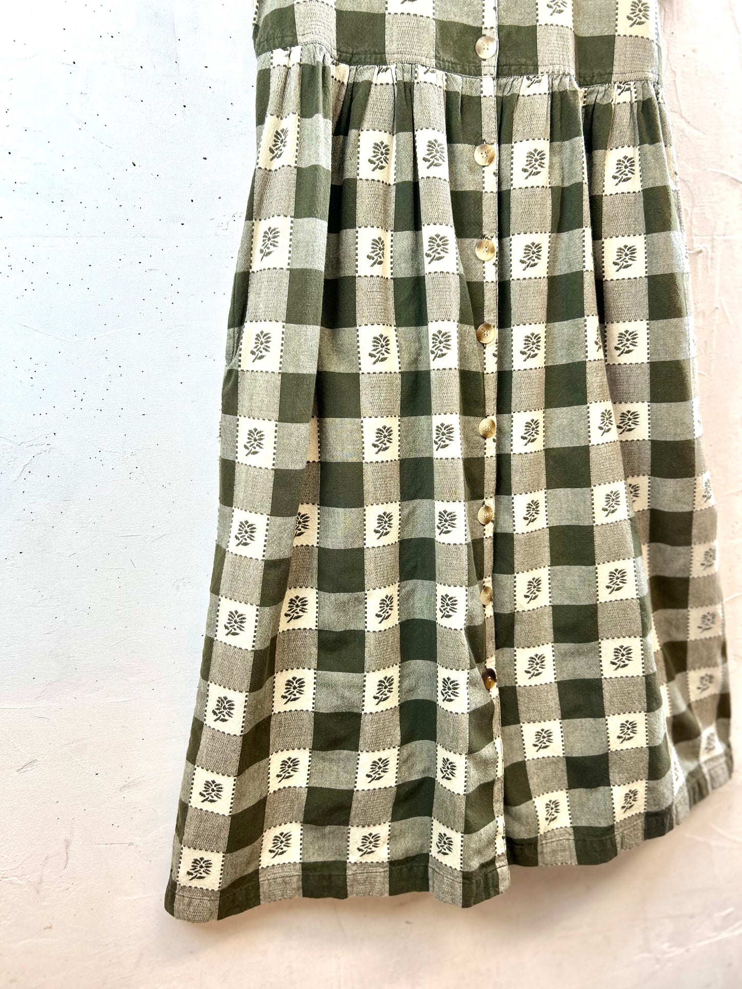 Vintage Cotton Dress MADE IN  INDIA [E30219]