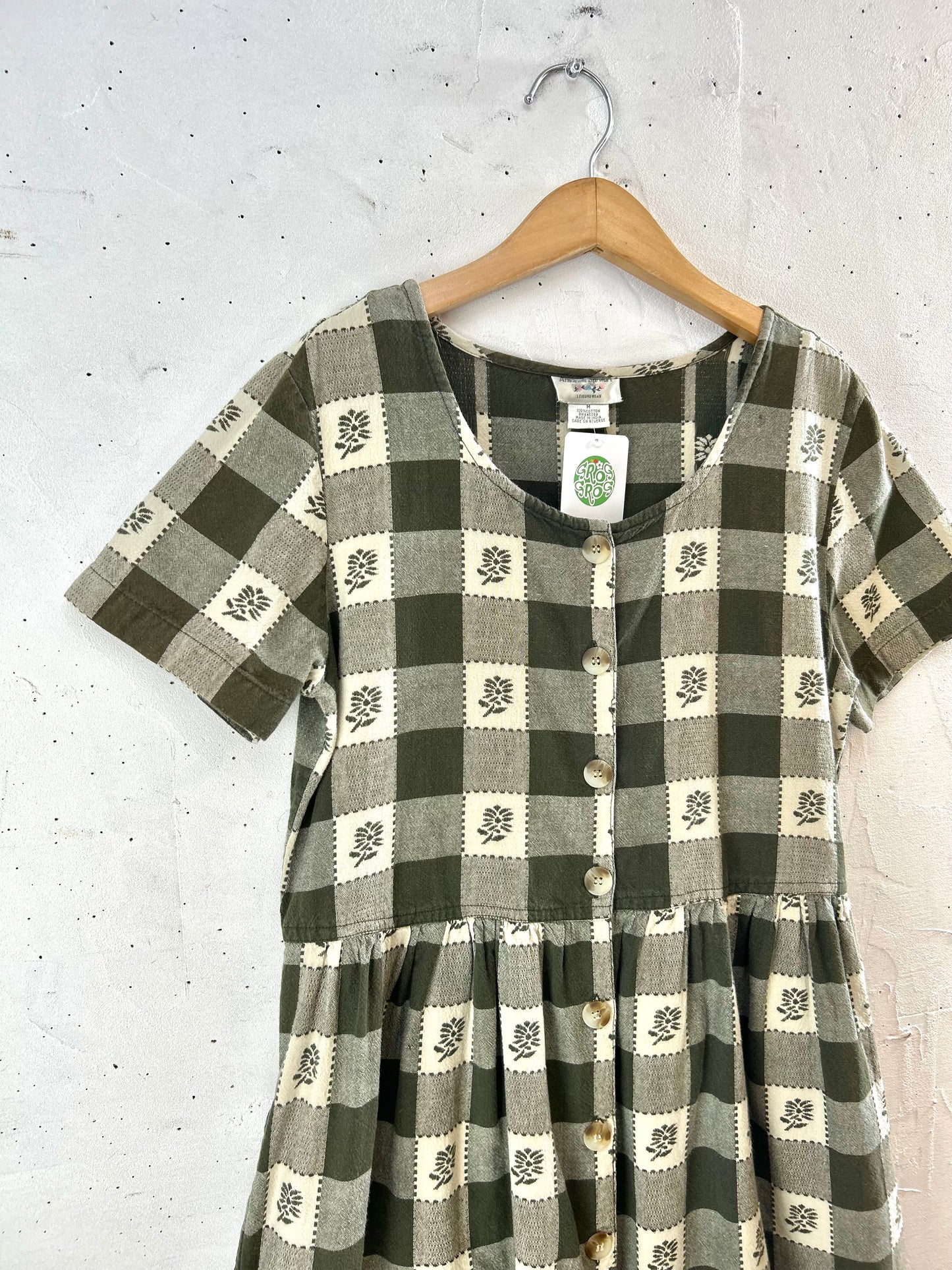 Vintage Cotton Dress MADE IN  INDIA [E30219]