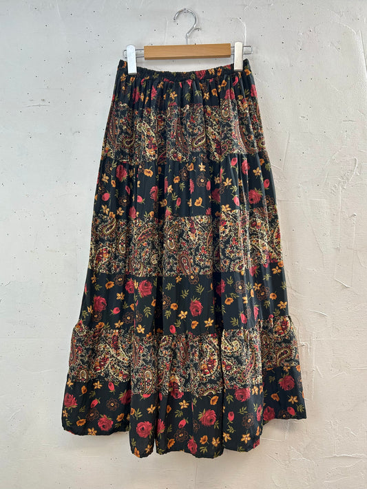Vintage Tiered Skirt MADE lN USA [D30009]