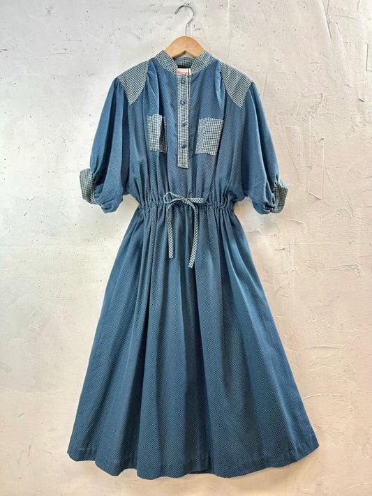 Vintage  Dress MADE IN USA [E30218]
