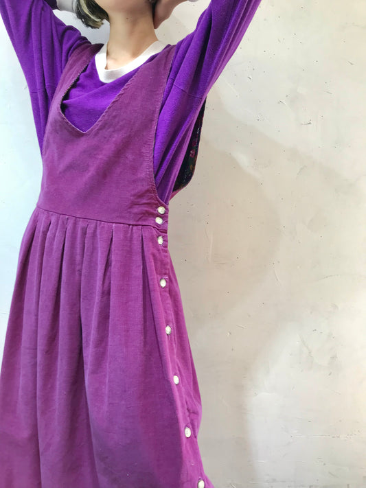 Vintage Corduroy Over Dress MADE IN USA [J25169]