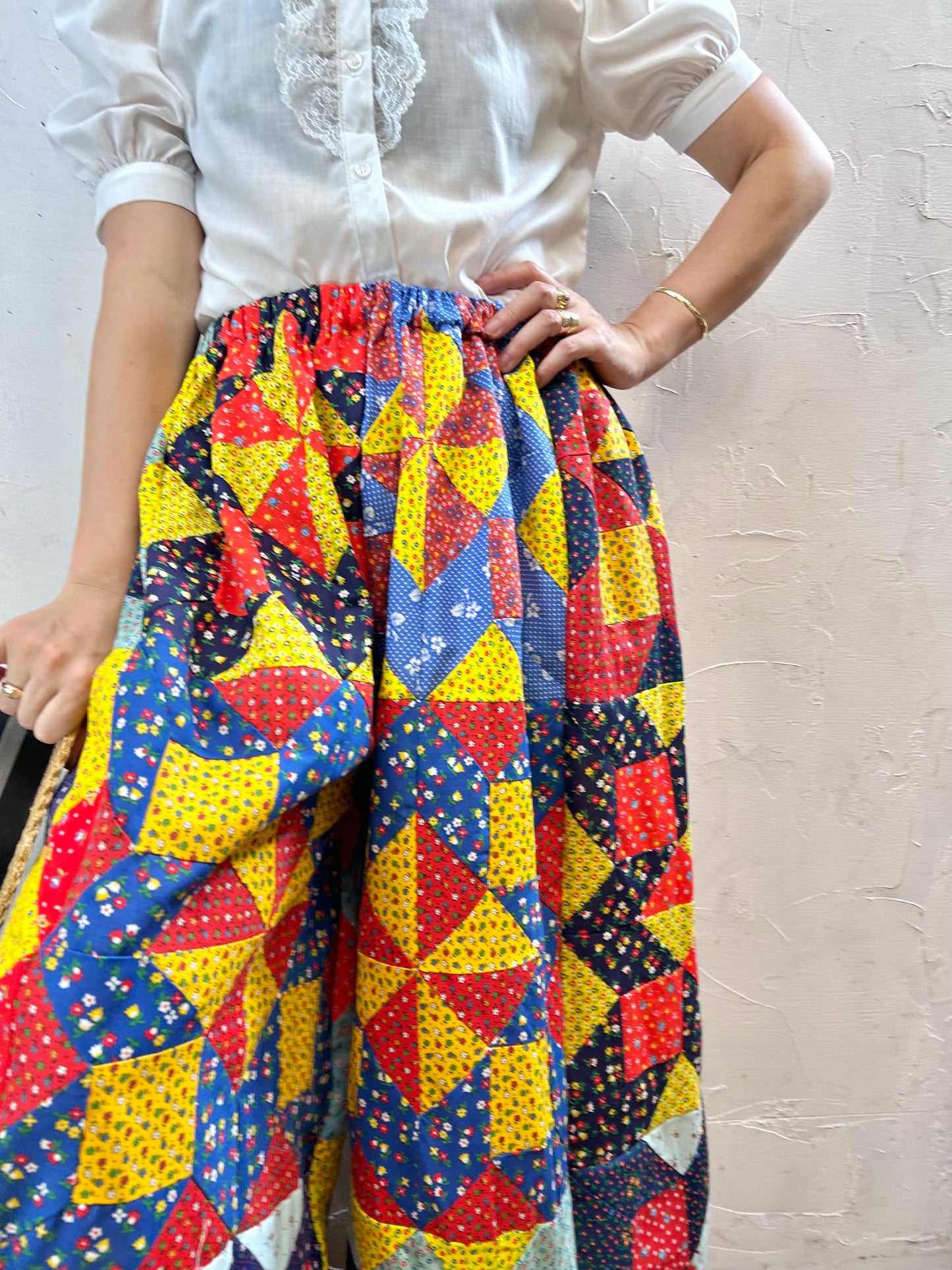 Vintage Patchwork Wide Pants 〜Amy Nina〜 [G28070]