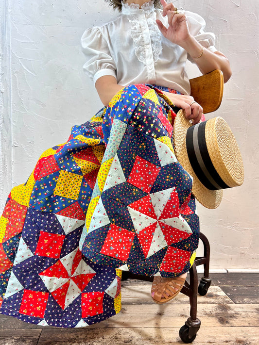 Vintage Patchwork Wide Pants 〜Amy Nina〜 [G28070]