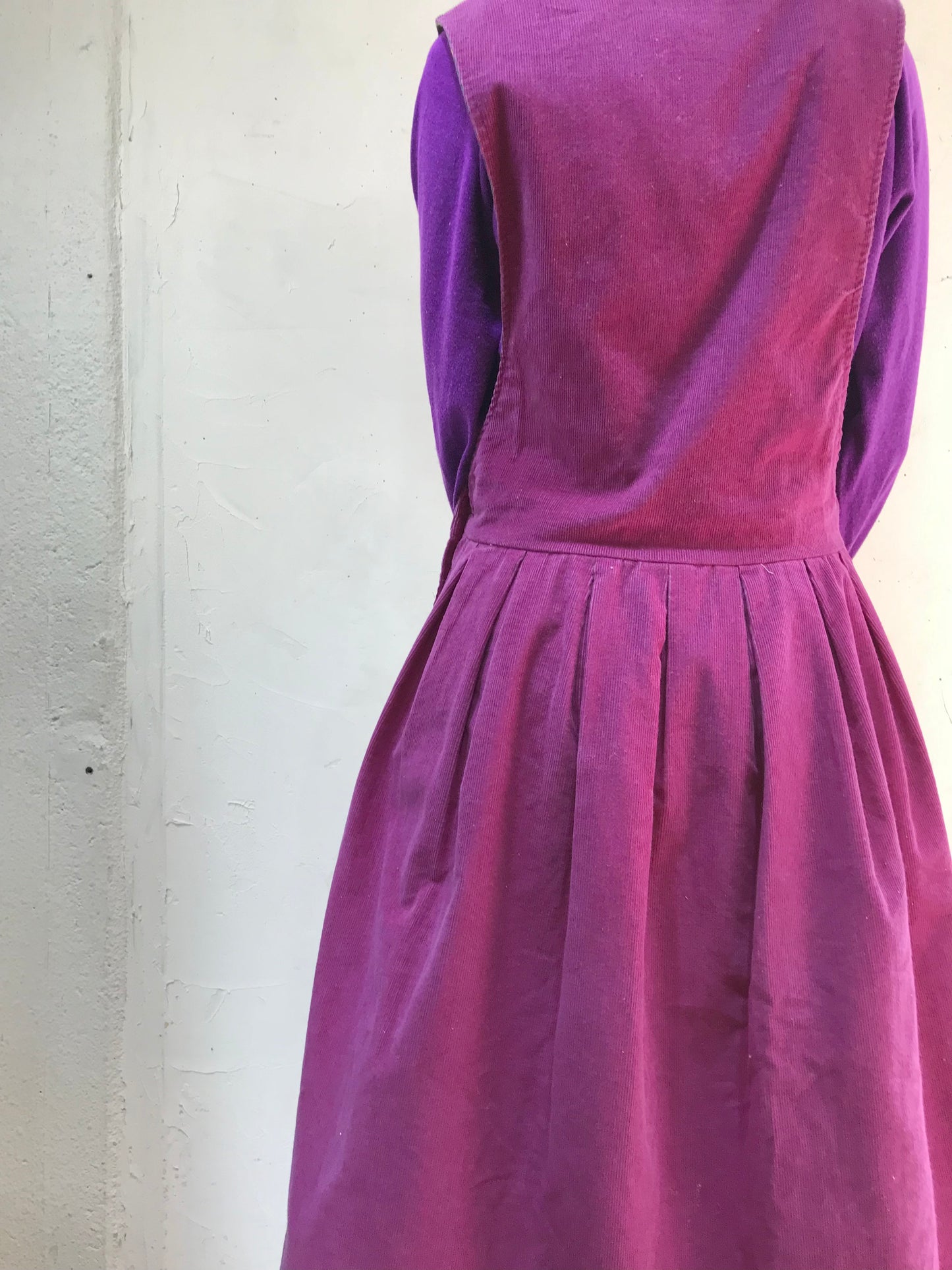 Vintage Corduroy Over Dress MADE IN USA [J25169]