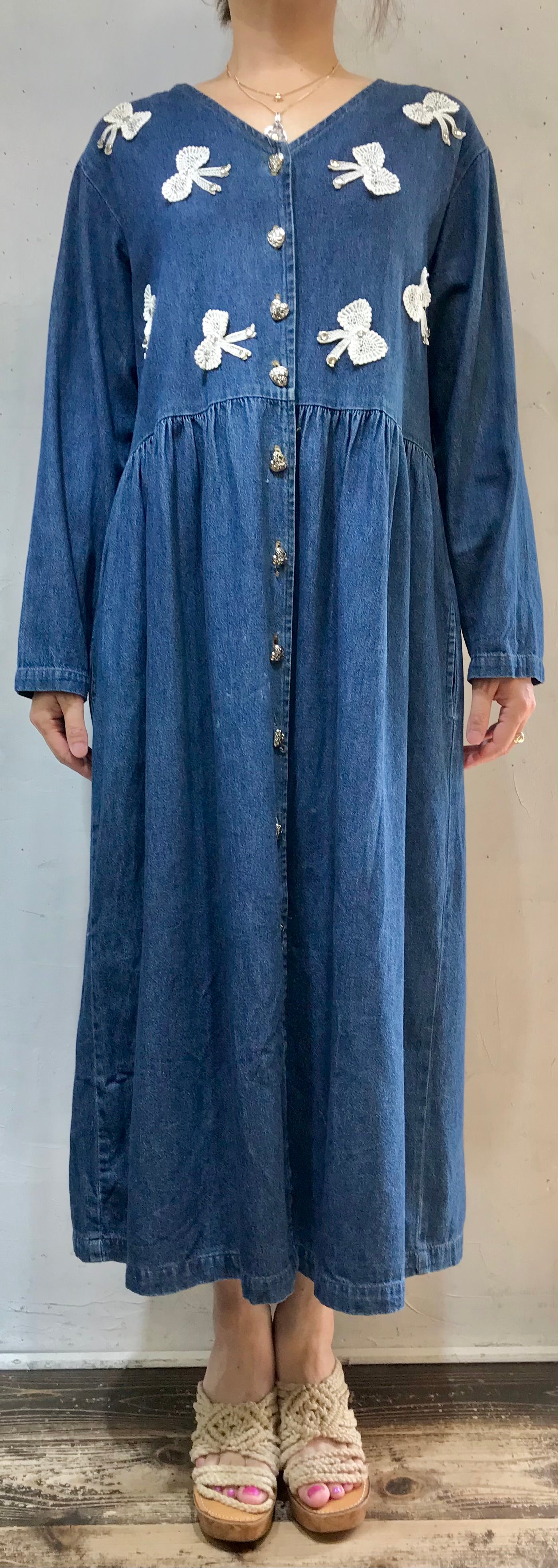 Vintage Denim Dress MADE IN USA [H24744]