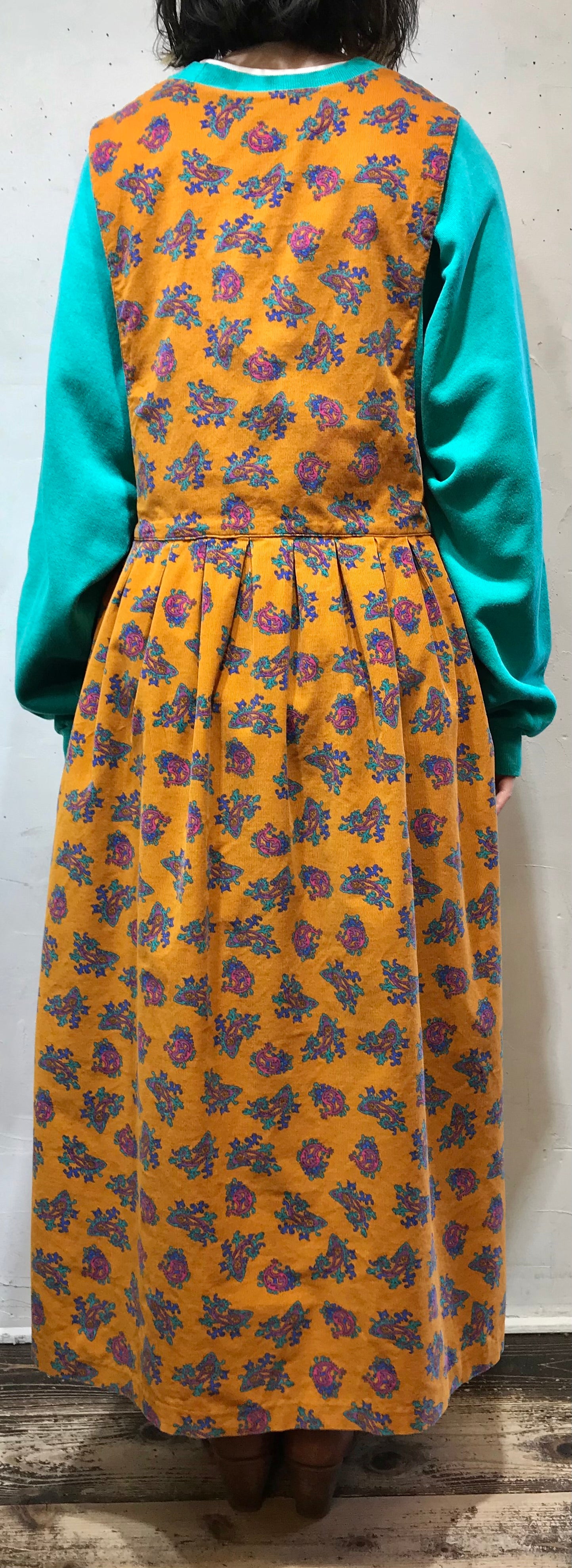 Vintage Corduroy Over Dress [L25800]