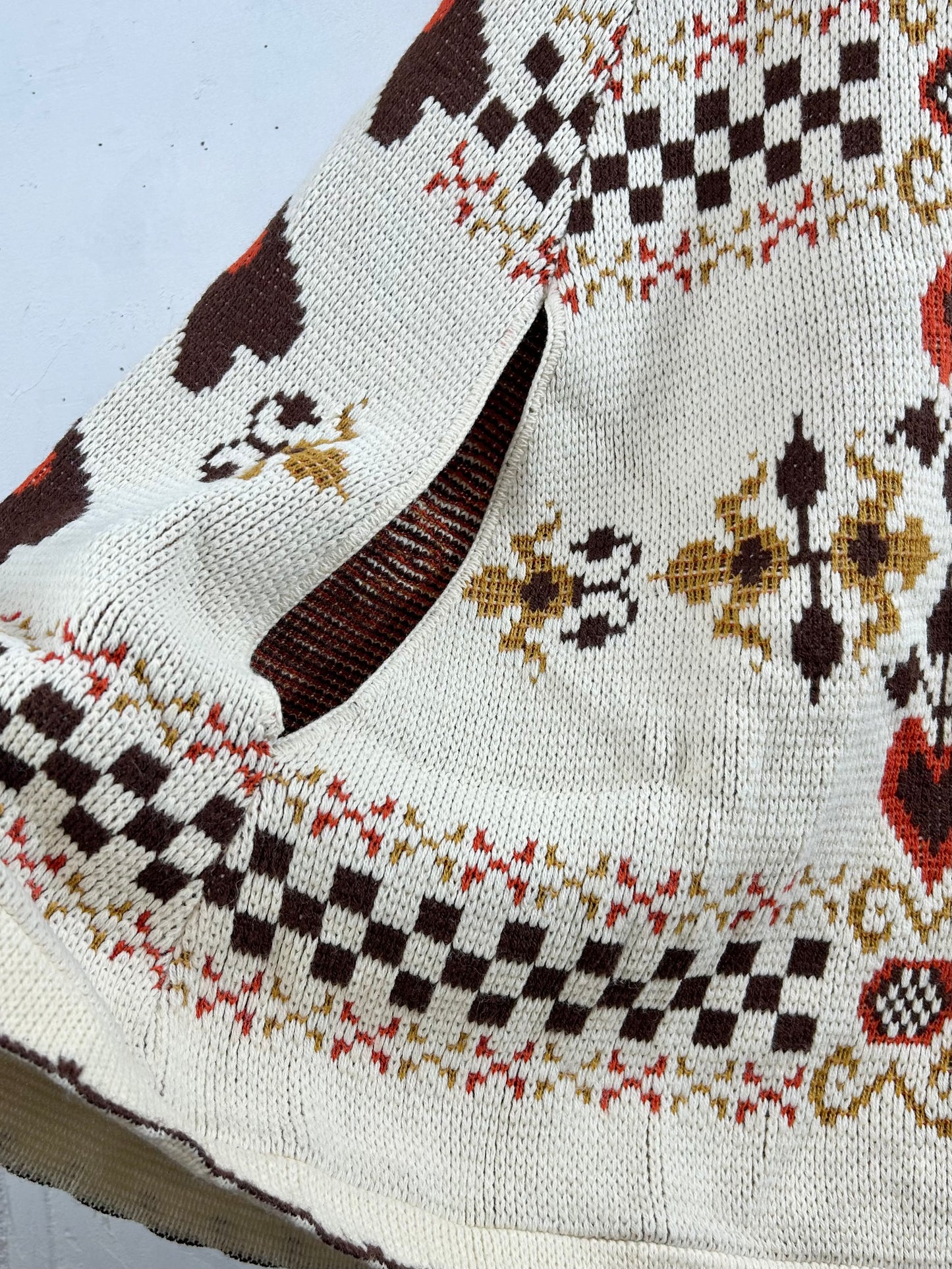 '70s Vintage Knit Poncho [A29366]
