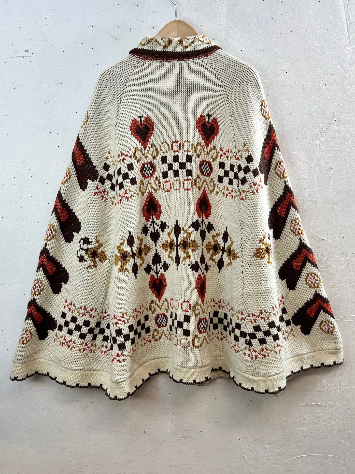 '70s Vintage Knit Poncho [A29366]