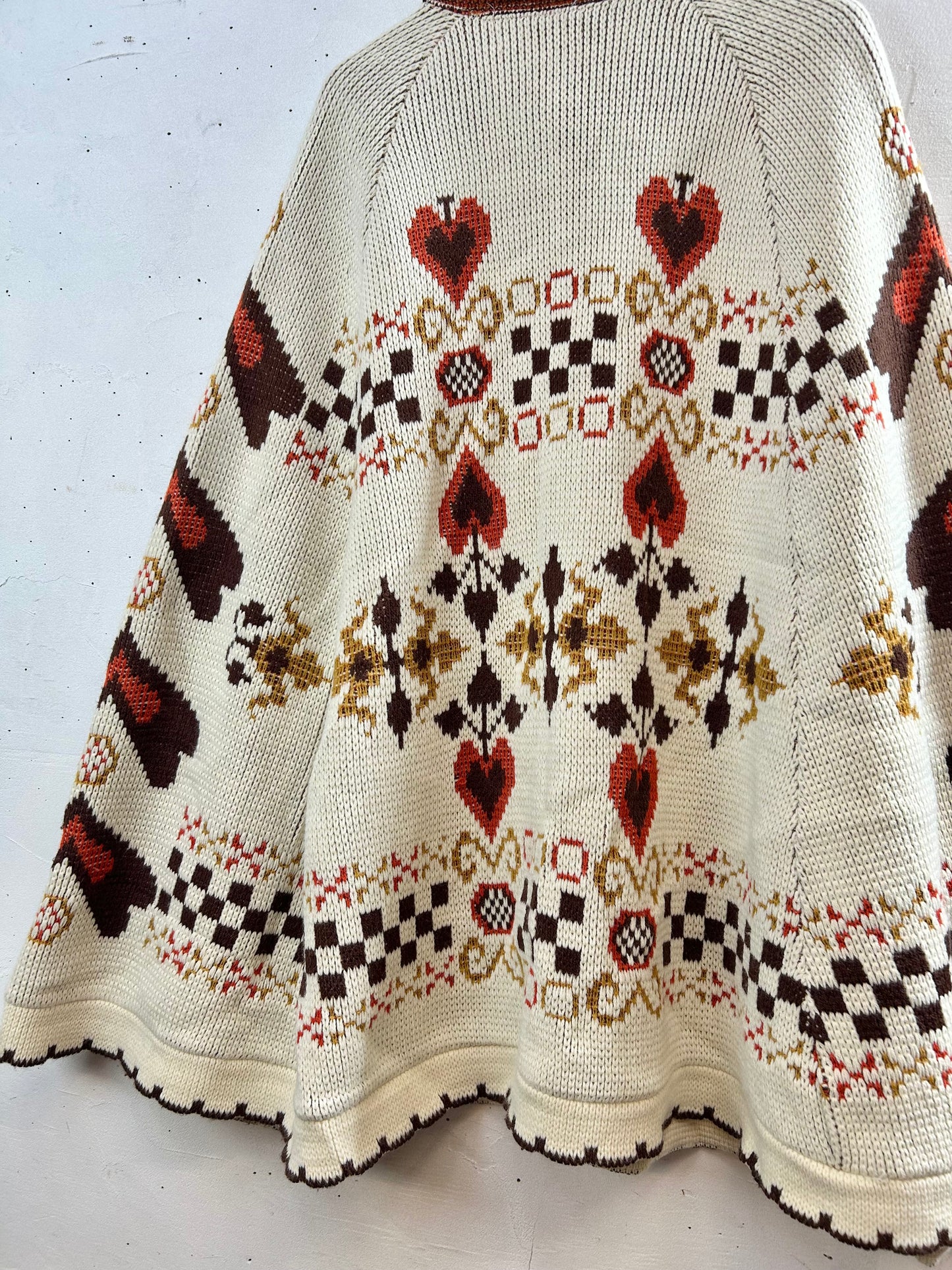 '70s Vintage Knit Poncho [A29366]