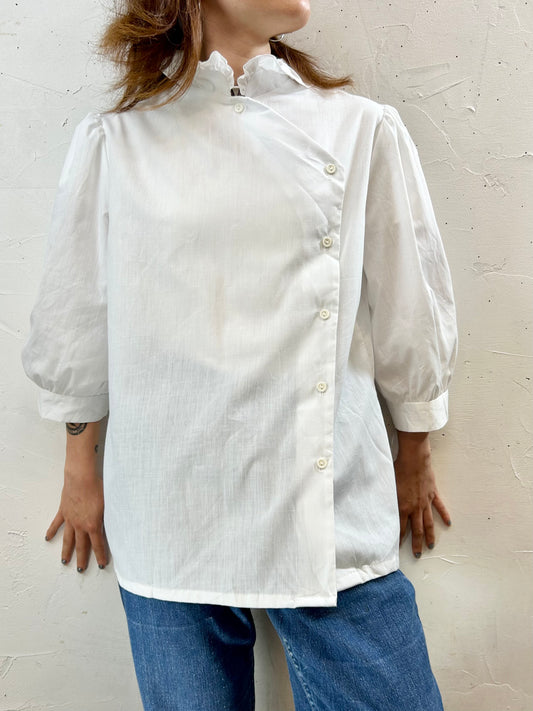 Vintage White Blouse 〜Sears〜 [F27607]