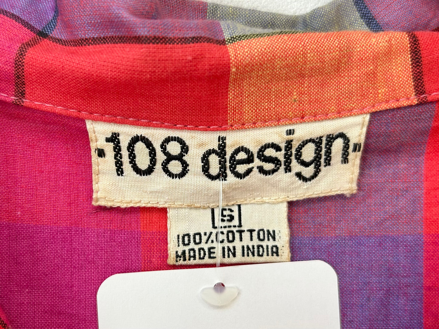 Vintage Indian Cotton Plaid Shirt [D30019]