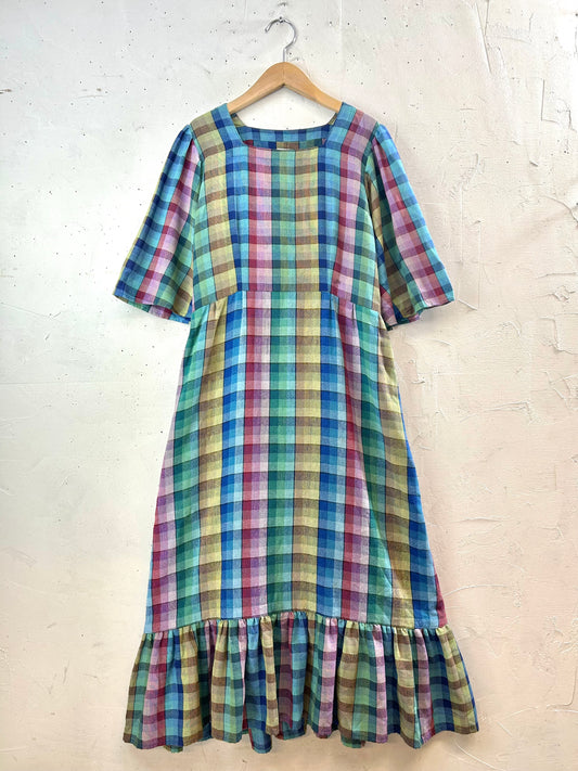 Vintage Plaid Dress [C29800]