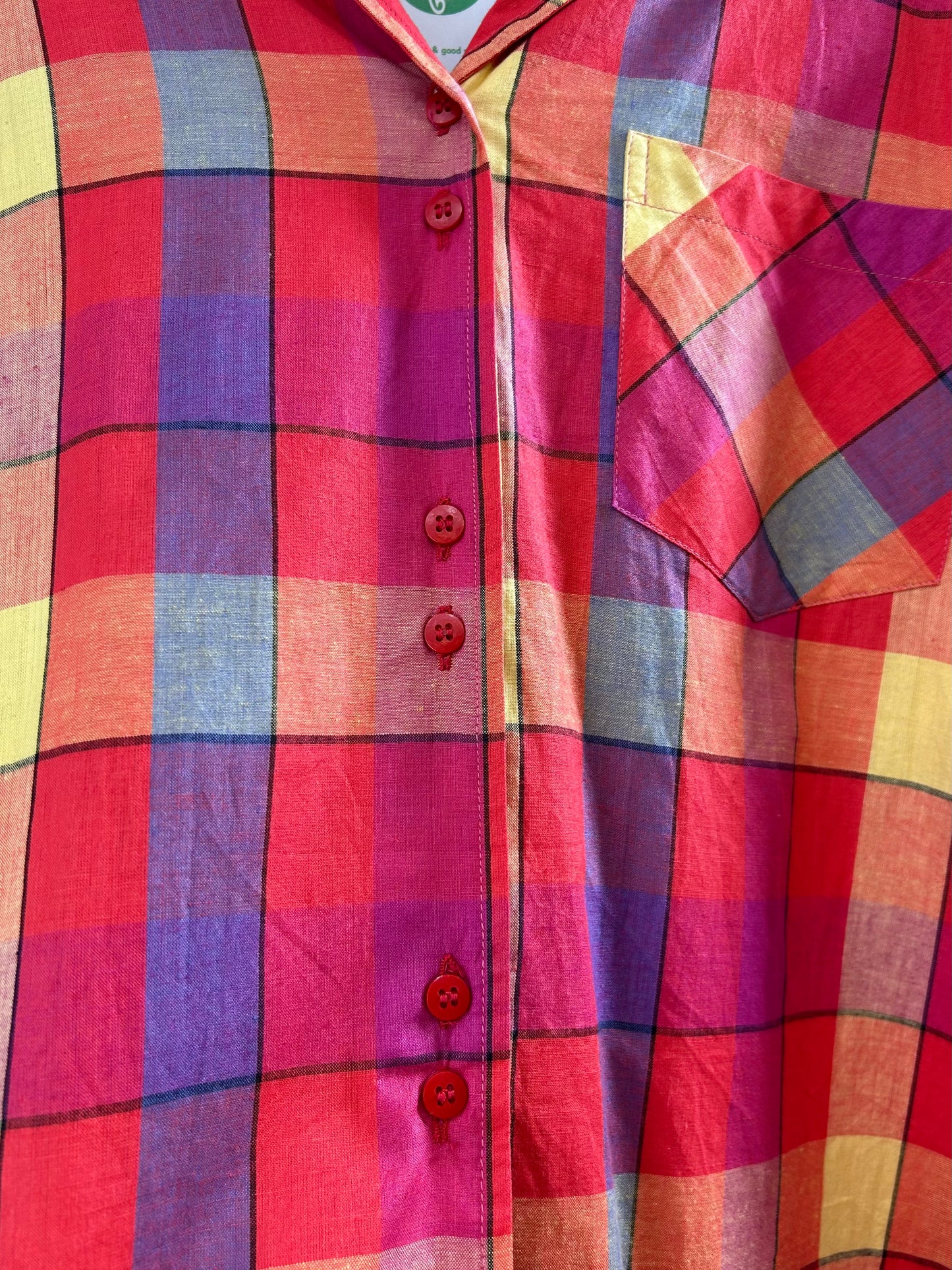 Vintage Indian Cotton Plaid Shirt [D30019]