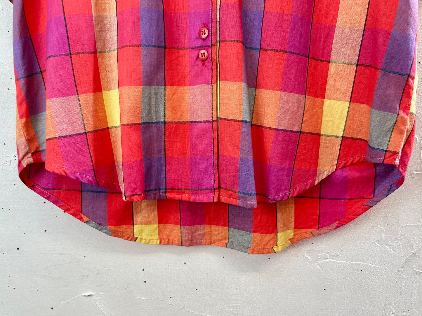 Vintage Indian Cotton Plaid Shirt [D30019]