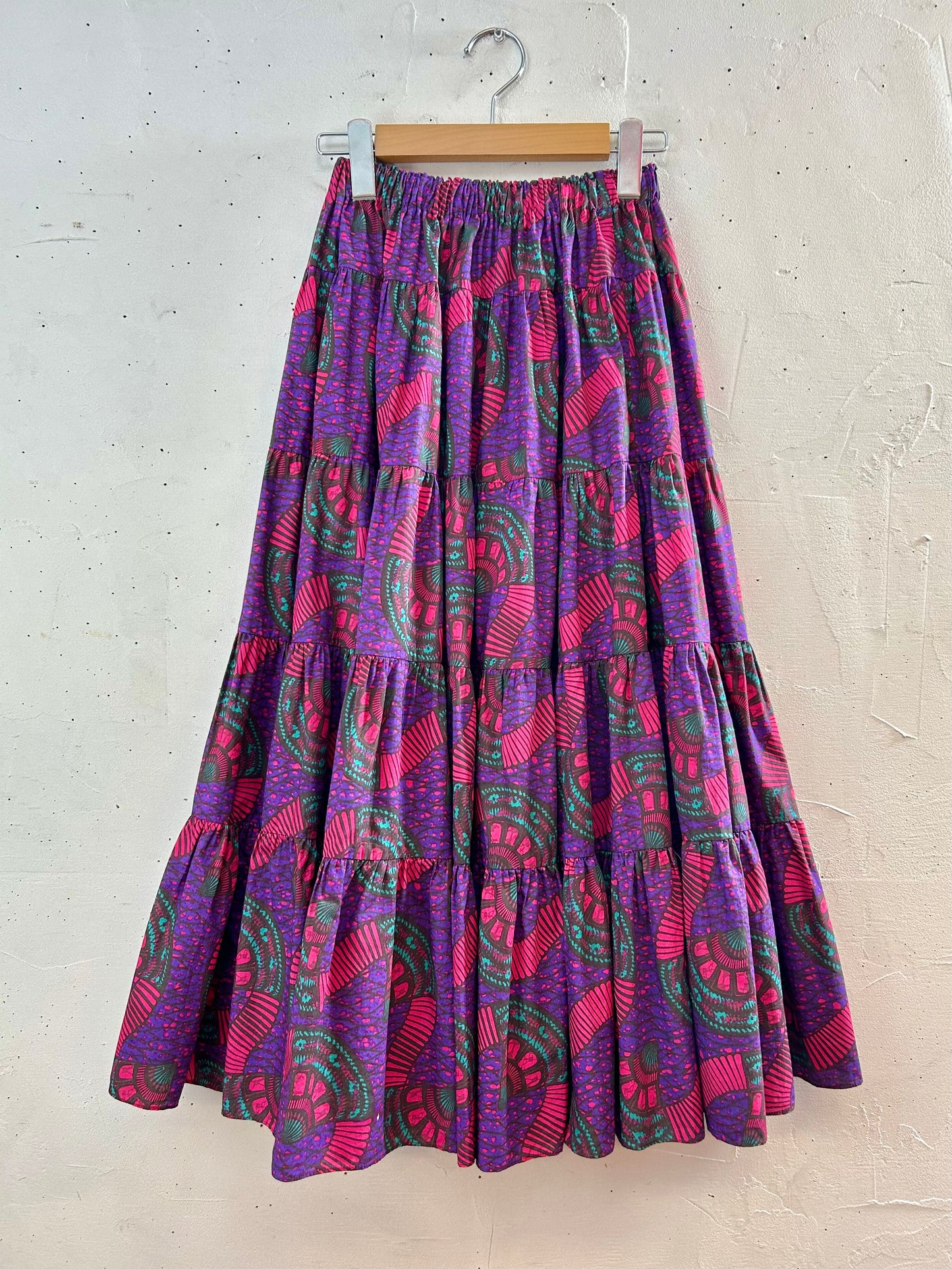 Vintage African Batik Tiered Skirt [D30017]