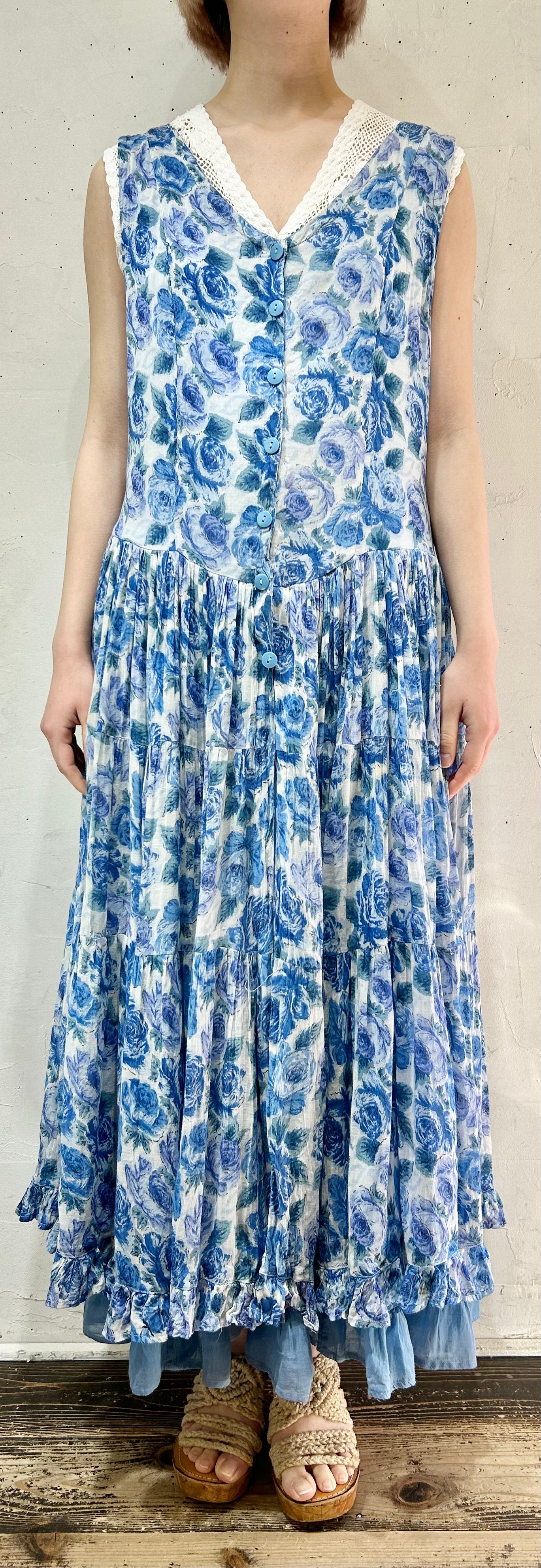 Vintage Indian Rayon Dress 〜BILA〜 [D26769]